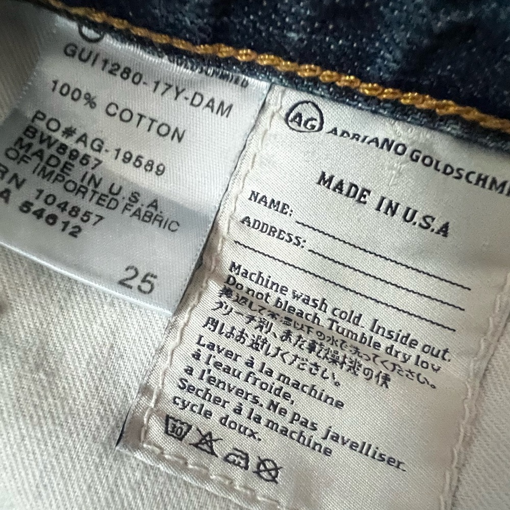 AG Adriano Goldschmied Men's Dark Blue Distressed Jeans 25 - Picture 8 of 8